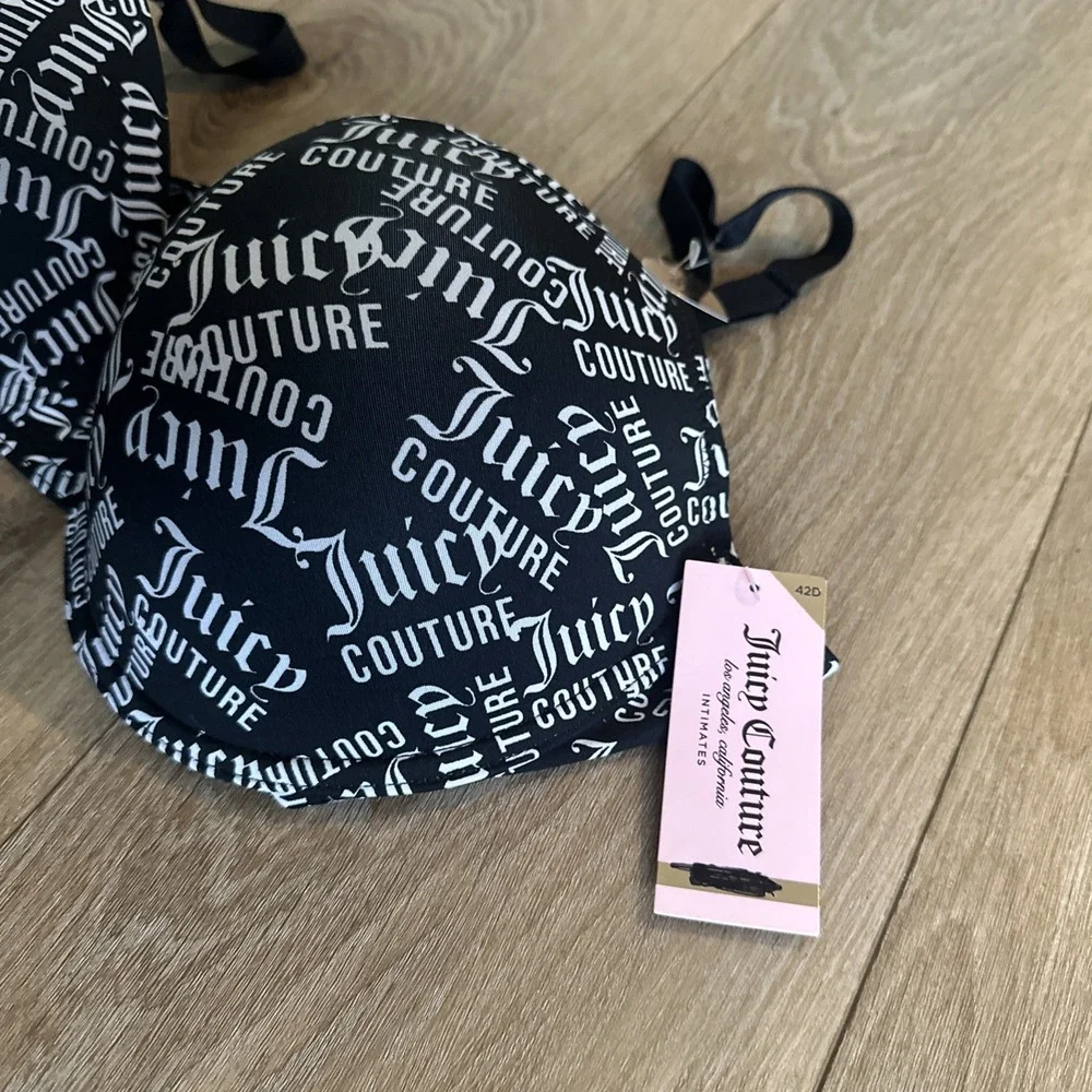 Juicy Couture Intimates Women's Bra Show Me Off Padded Logo All‎ Over 42D